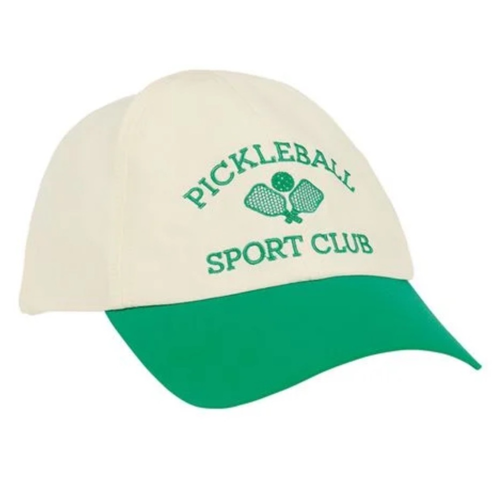 Pickleball Sport Club Two-Tone Cap in Cream and Green